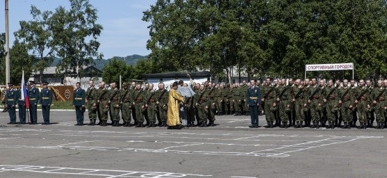 ВЧ 35390. Построение бойцов части во время церемонии присяги